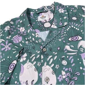 Marine Layer Linen Blend Resort Shirt Cabana AOP Floral Size Small Eye Unique